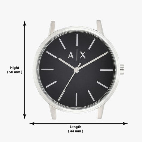 Armani Exchange Cayde AX2700 Men's Analog Watch – Black Dial with Silver Stainless Steel Bracelet