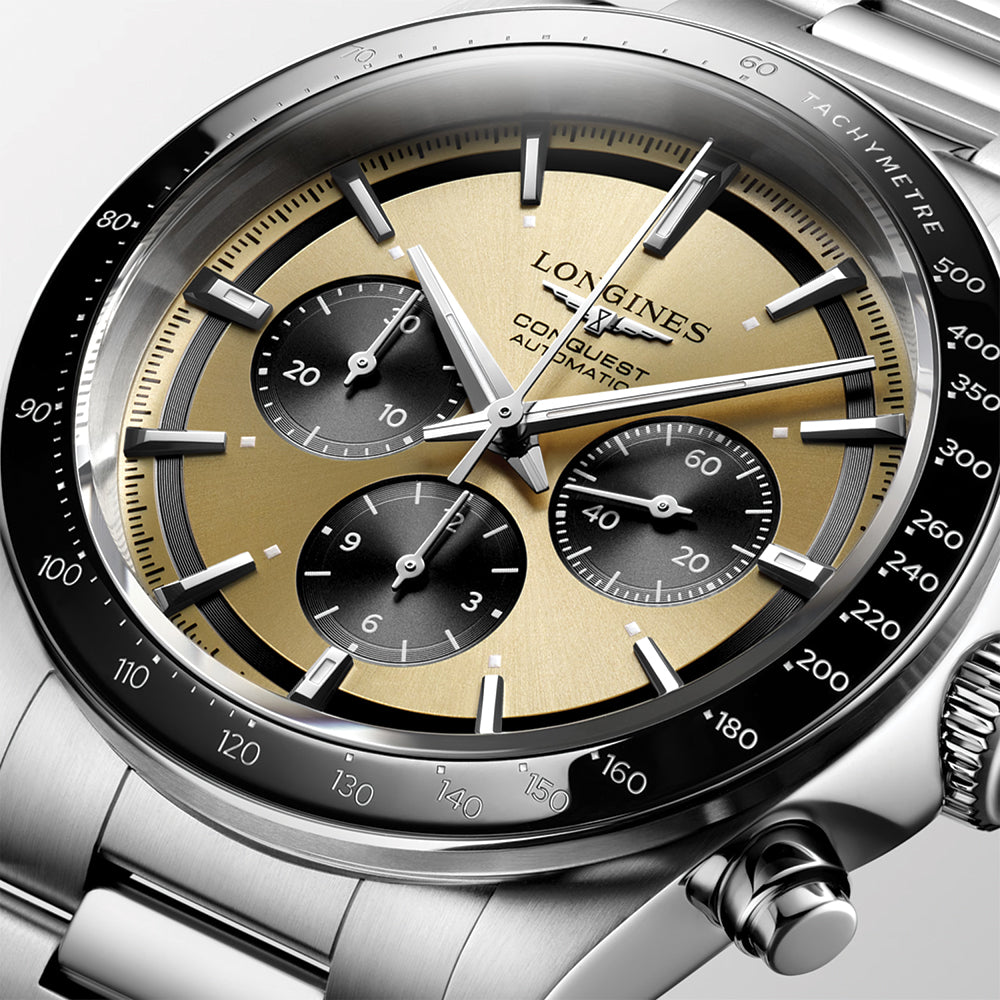 longines Conquest Automatic Chronograph 42mm - Gold on Bracelet