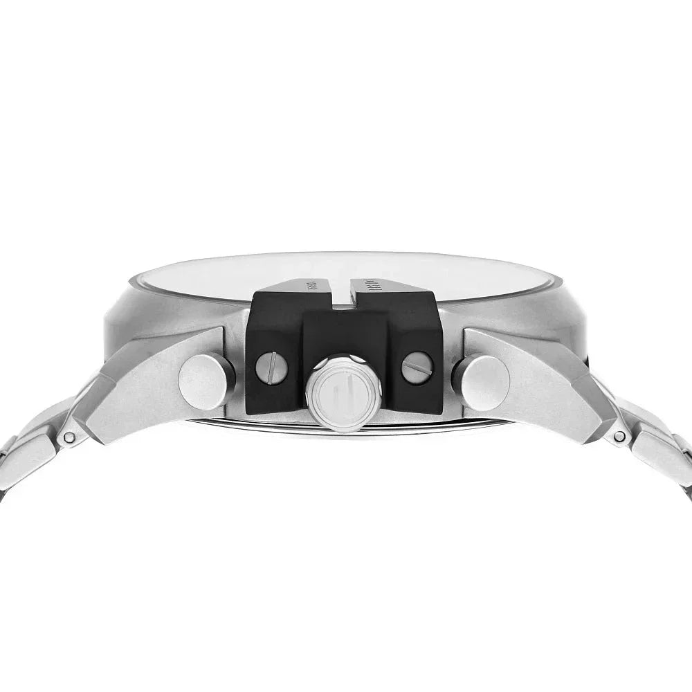 Diesel DZ4501 Mega Chief Chronograph Men's Watch – Silver Dial & Silver Stainless Steel Strap