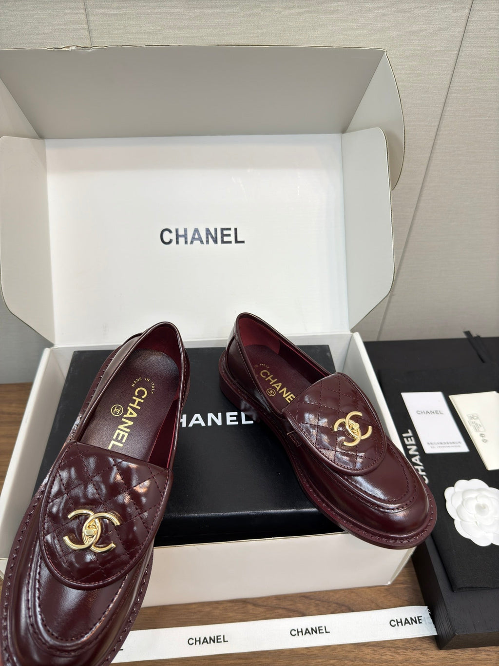 CHANEL MOASIN 2.5 CM IN MAHOGANY RED PREMIUM LAMBSKIN